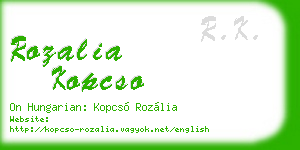 rozalia kopcso business card