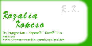 rozalia kopcso business card